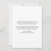 ミニマルな卒業スクリプト 高校 案内状 (裏面)