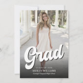 ミニマルな卒業パーティーの写真 招待状 (正面)