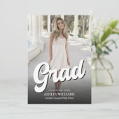 ミニマルな卒業パーティーの写真 招待状 (スタンド正面)