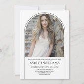 ミニマルな卒業パーティーの写真 招待状 (裏面)