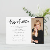 ミニマルな卒業写真のお知らせ 招待状 (スタンド正面)