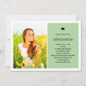 ミニマルな卒業写真 シンプルな卒業パーティー 招待状 (裏面)