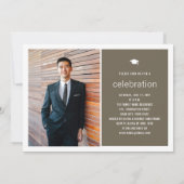 ミニマルな卒業写真 シンプルな卒業パーティー 招待状 (裏面)