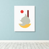 ミニマルな単色ニンニク/フードキャンバスアート キャンバスプリント (インサイチュ (ウッドフロア))