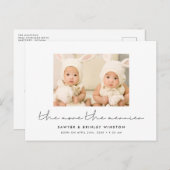 ミニマルな双子誕生写真メリーが多い ポストカード (正面/裏面)