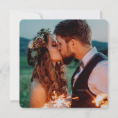 ミニマルな台本の駆け落ち結婚の発表 セーブザデート (裏面)