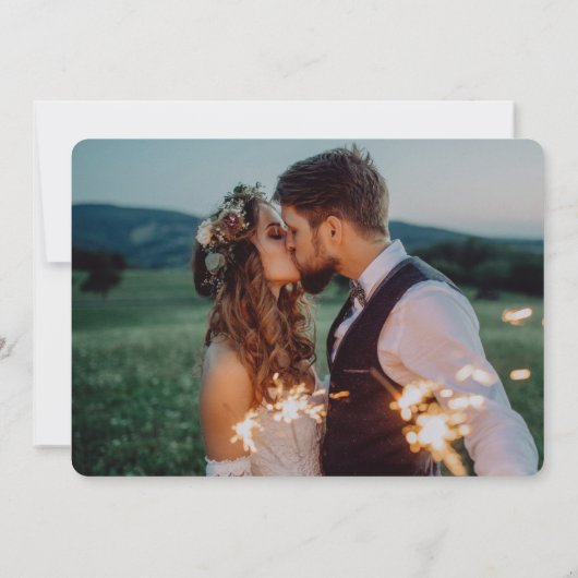 ミニマルな台本の駆け落ち結婚の発表 セーブザデート (裏面)