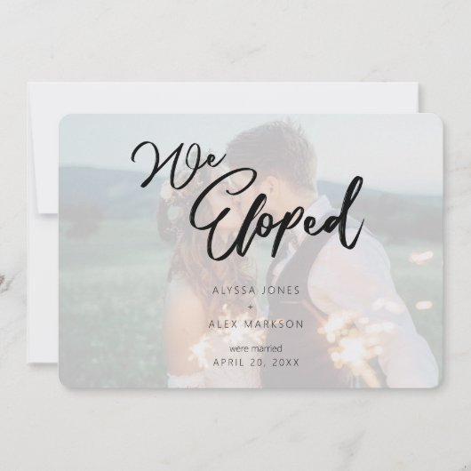 ミニマルな台本の駆け落ち結婚の発表 セーブザデート (正面)