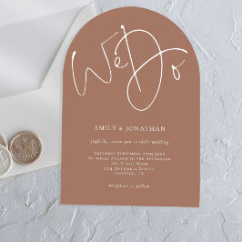 ミニマルな台本結婚はソフトブラウン アクリル招待状