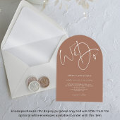 ミニマルな台本結婚はソフトブラウン アクリル招待状