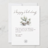 ミニマルな台本、企業の雪の松ぼっくり シーズンカード (正面)