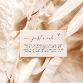 ミニマルな同封カード | ちょっとしたメモカード エンクロージャーカード