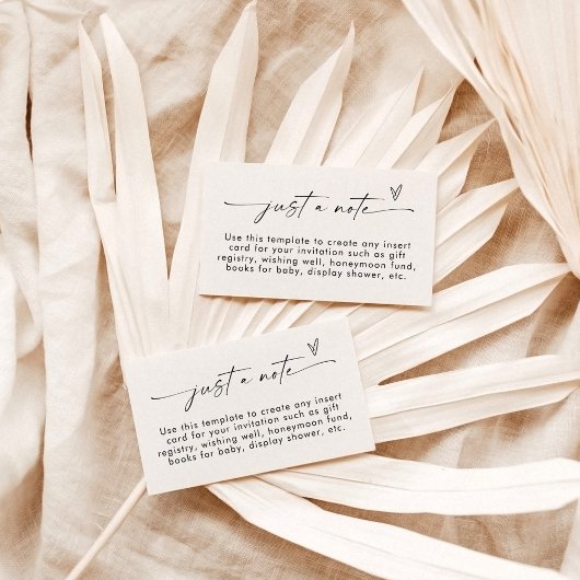 ミニマルな同封カード | ちょっとしたメモカード エンクロージャーカード