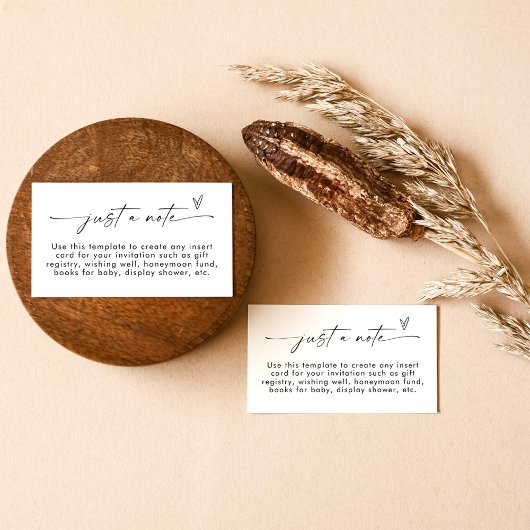 ミニマルな同封カード | ちょっとしたメモカード エンクロージャーカード