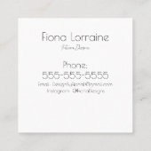 ミニマルな名刺、フローラ名刺 スクエア名刺 (裏面)