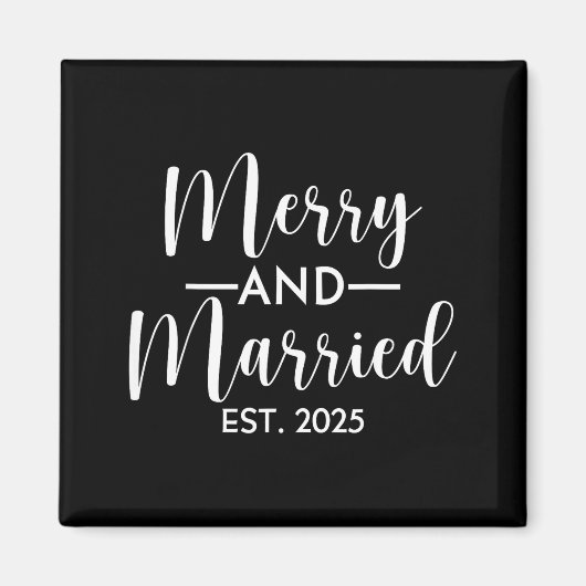 ミニマルな喜びの結婚 2025 クリスマス カップル マグネット (正面)