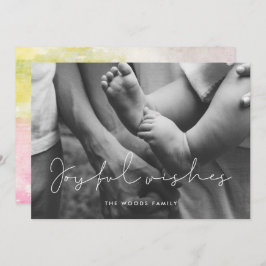 ミニマルな喜びの願いをオーバーレイ写真 シーズンカード