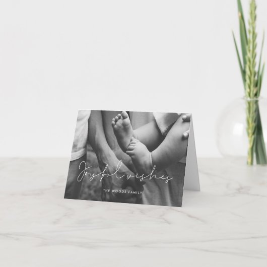 ミニマルな喜びの願いをオーバーレイ写真 シーズンカード (正面)