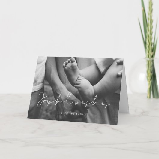 ミニマルな喜びの願いをオーバーレイ写真 シーズンカード (正面)