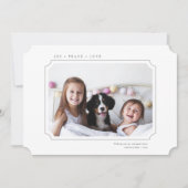 ミニマルな喜び平和の愛クリスマス写真 シーズンカード (正面)