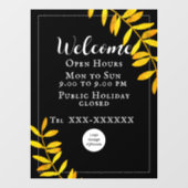 ミニマルな営業時間 ウィンドウサイン (シート)