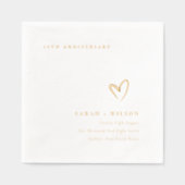 ミニマルな地形 ハート ウェディング アニバーサリー 箔ナプキン (正面)