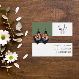 ミニマルな地球グリーンホワイトロゴイヤリングディスプレイ