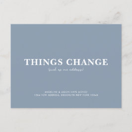 ミニマルな埃っぽいブルーのアイテムが動きを変える 案内ポストカード