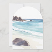 ミニマルな夏のビーチデスティネーションウェディング 招待状 (裏面)