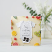 ミニマルな夏の妊娠発表 招待状 (スタンド正面)