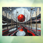 ミニマルな夕日の風景アート ウィンドウサイン (シート3)