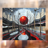 ミニマルな夕日の風景アート ウィンドウサイン (シート2)