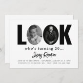 ミニマルな大人誕生日招待状 | 大人のパーティー 招待状 (正面/裏面)