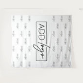 ミニマルな大企業ロゴパターンの背景 タペストリー (正面(横))