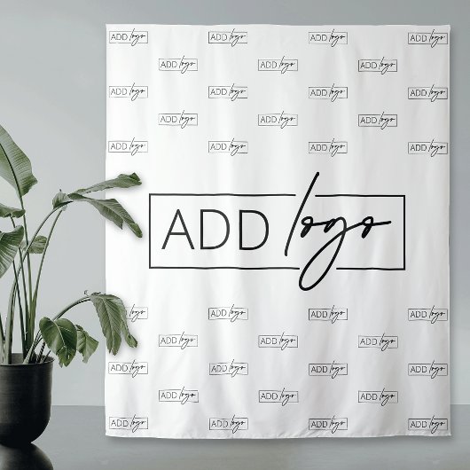 ミニマルな大企業ロゴパターンの背景 タペストリー