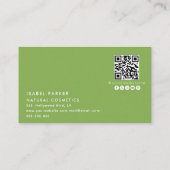 ミニマルな天然化粧品ロゴQrコード 名刺 (裏面)