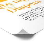 ミニマルな太陽の晩夜寝用おむつ赤ちゃんシャワー ポスター (角)