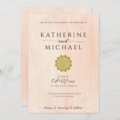 ミニマルな太陽の美学 | 結婚s 招待状 (正面/裏面)