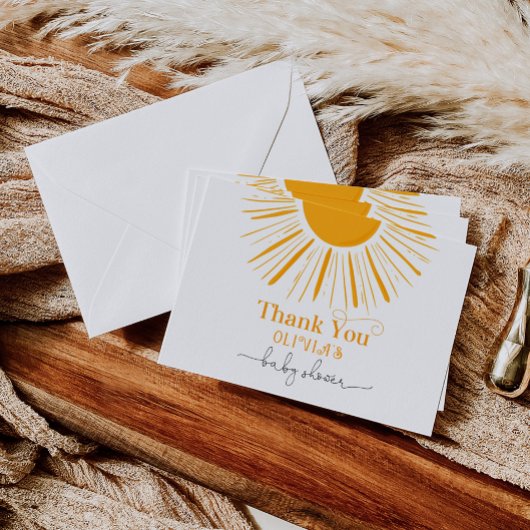 ミニマルな太陽の赤ちゃん感謝していシャワーあなた カード