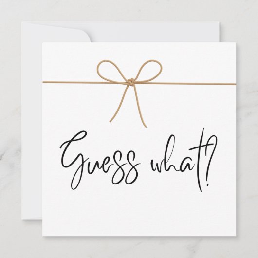 ミニマルな妊娠のお知らせを待っている 招待状 (正面)