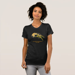 ミニマルな宇宙飛行士と月のアート インパクトのある女性用Tシャツ Tシャツ