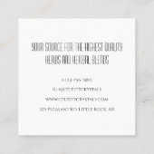 ミニマルな宝石霊気クリスタルショップロゴ スクエア名刺 (裏面)