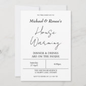 ミニマルな家の暖かいBBQ裏庭パーティー 招待状 (正面)