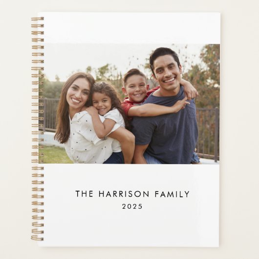 ミニマルな家族の名前と写真 プランナー手帳 (正面)
