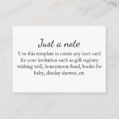 ミニマルな封入カード 現代のウェディング エンクロージャーカード (正面)