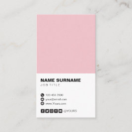ミニマルな専門のピンクの縦の名刺 名刺