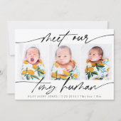 ミニマルな小さな人間生まれたばかりのベビー3 Photo Collage 案内状 (正面)