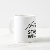 ミニマルな山のシルエットデザイン - アウトドア・アドベンチャー コーヒーマグカップ (正面左)
