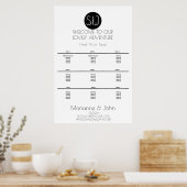 ミニマルな山のトップロゴの座席表 ポスター (キッチン)