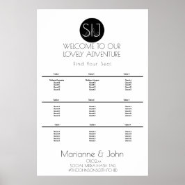 ミニマルな山のトップロゴの座席表 ポスター
